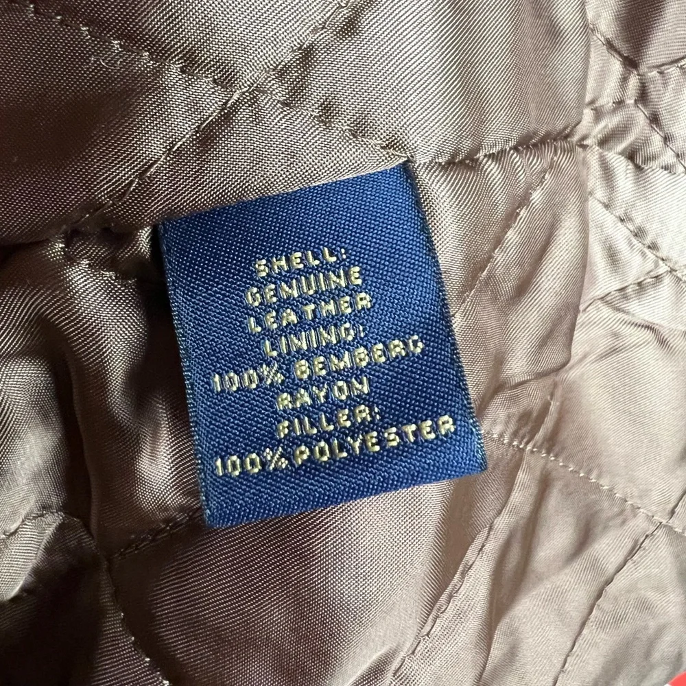 Men’s Brooks Brothers cognac leather jacket large - Picture 6 of 9